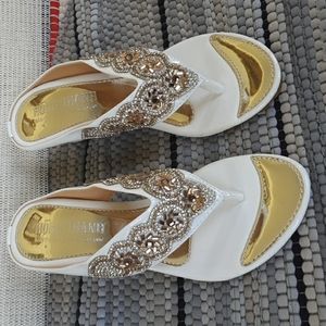 HONG THANH Women's Thong-Toe Wedged Heels Sandals